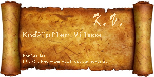 Knöpfler Vilmos névjegykártya